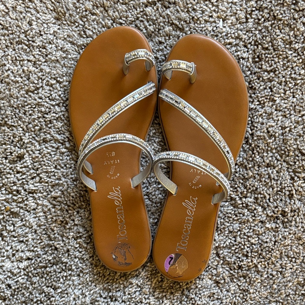 Toscanella Women's Silver Strappy Sandals